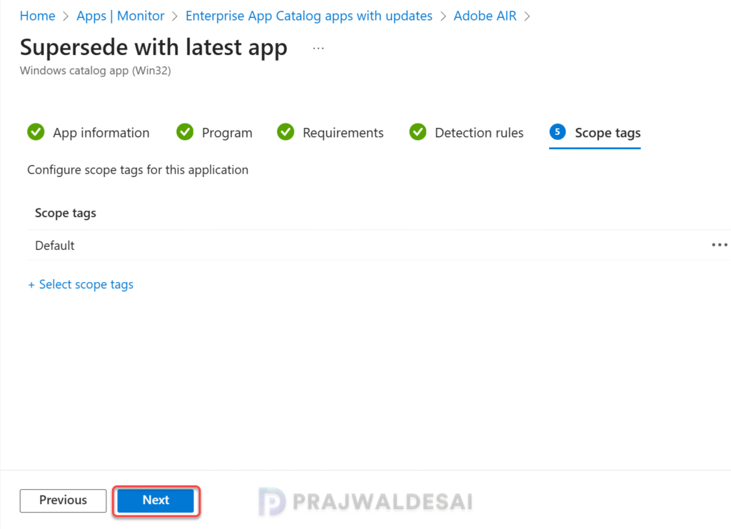 Specify Scope Tags