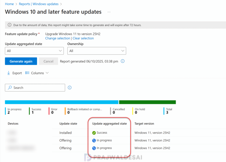 Upgrade to Windows 11 25H2 using Intune » Prajwal Desai