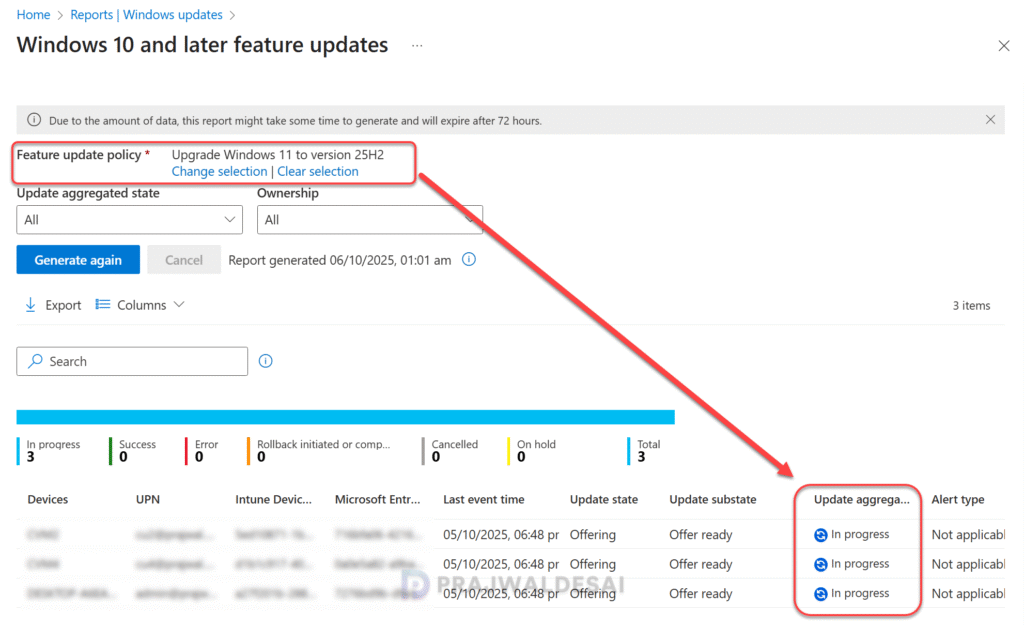 Monitor the Windows 11 25H2 Upgrade Progress in Intune