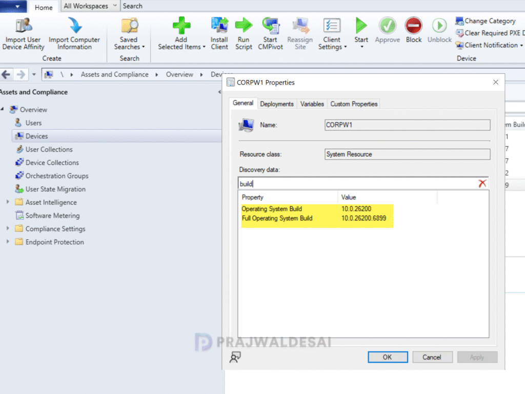 Verify Windows 11 25H2 Upgrade via SCCM