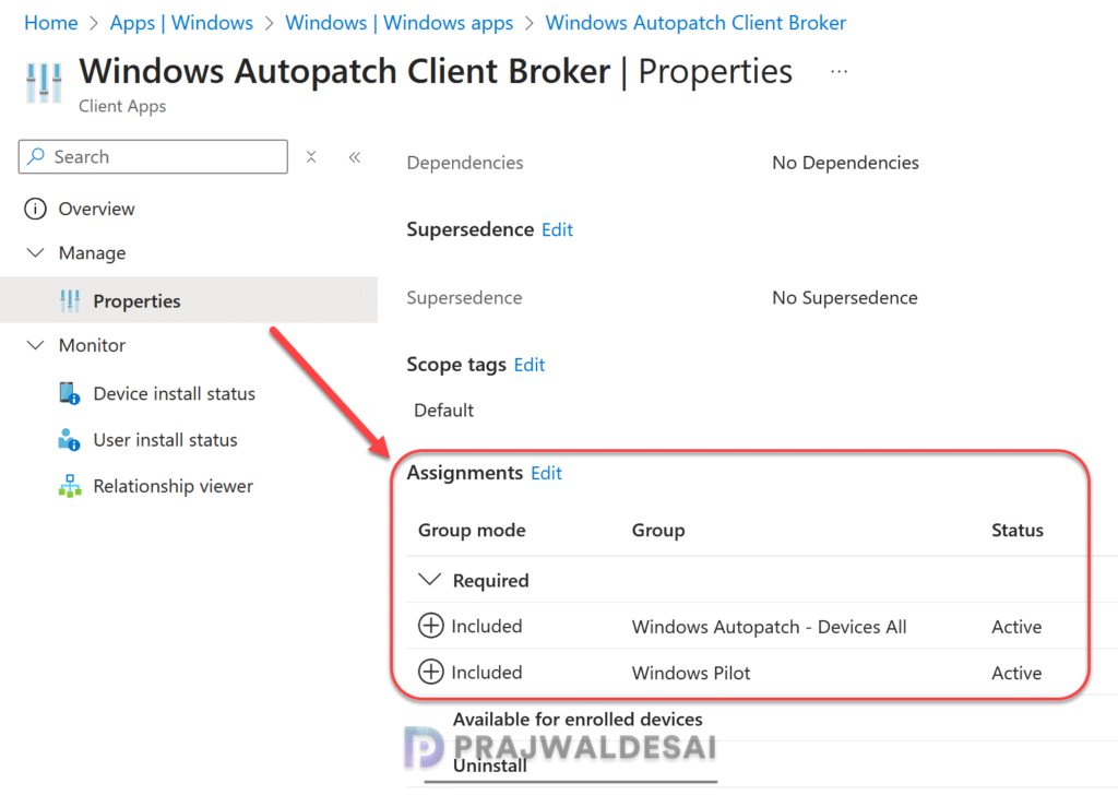 Autopatch Client Broker Win32 app assignments