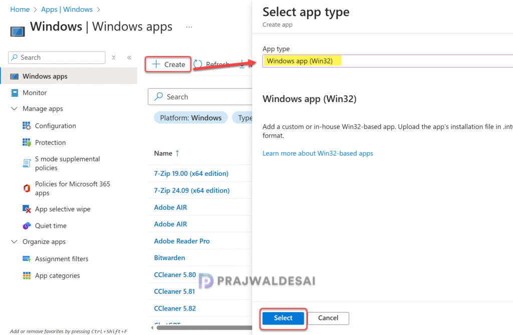 Create Win32 app deployment for HP Support Assistant