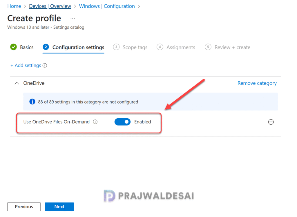 Enable OneDrive Files On-Demand using Intune