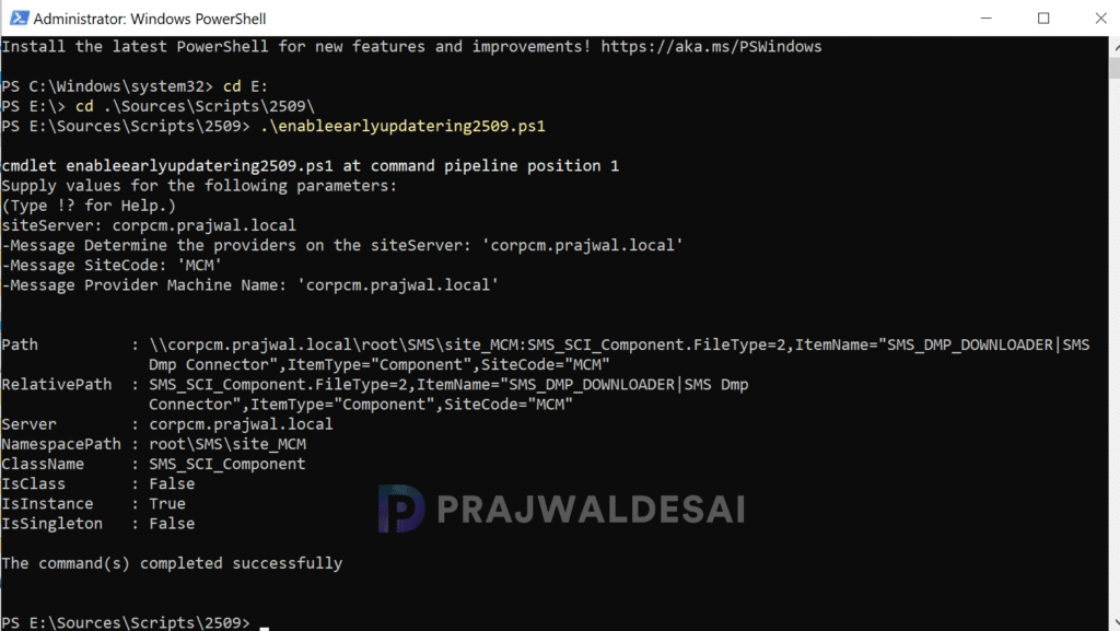 Run the Version 2509 Opt-in Script