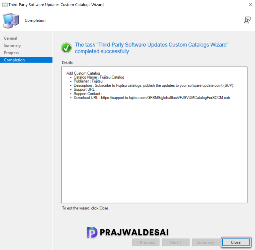 Import Fujitsi Custom Catalog in SCCM