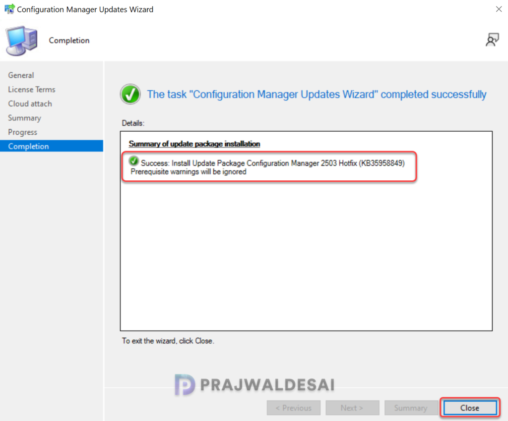 Install Hotfix KB35958849 for SCCM