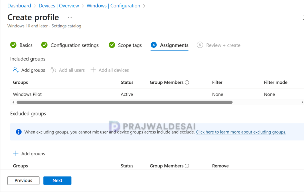 User Account Control Policy Assignments
