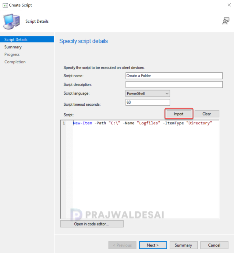 Import Powershell From File Commandlet Script Step-by-Step Guide to Deploy PowerShell Scripts using SCCM » Prajwal Desai