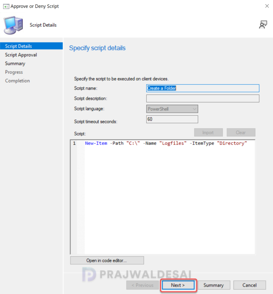 Approve the PowerShell Script