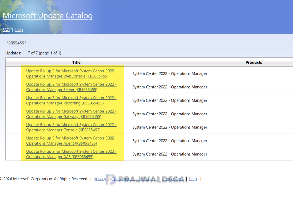 Download SCOM 2022 UR3 Updates