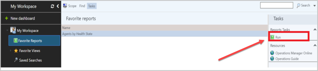 Run favorite reports in the web console