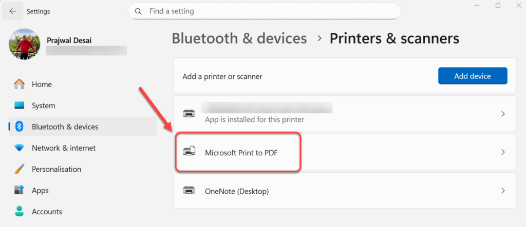 Microsoft Print to PDF on Windows 11