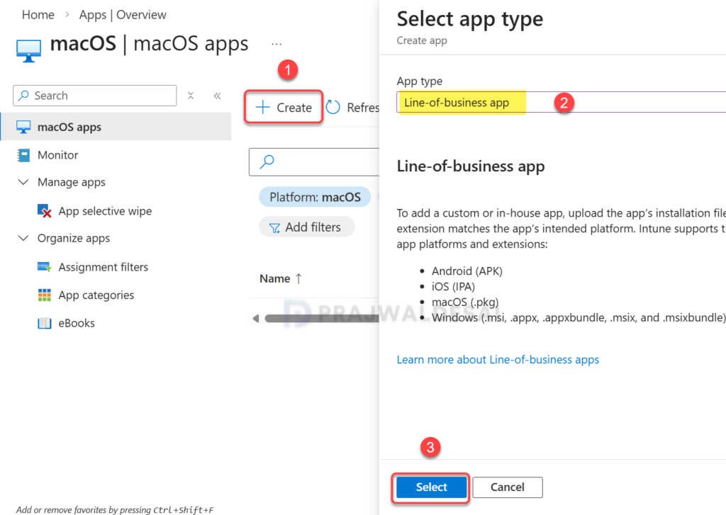 Upload Remote Help Mac Package file to Intune