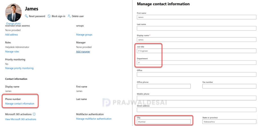 Determine User Attributes in Microsoft 365 admin center