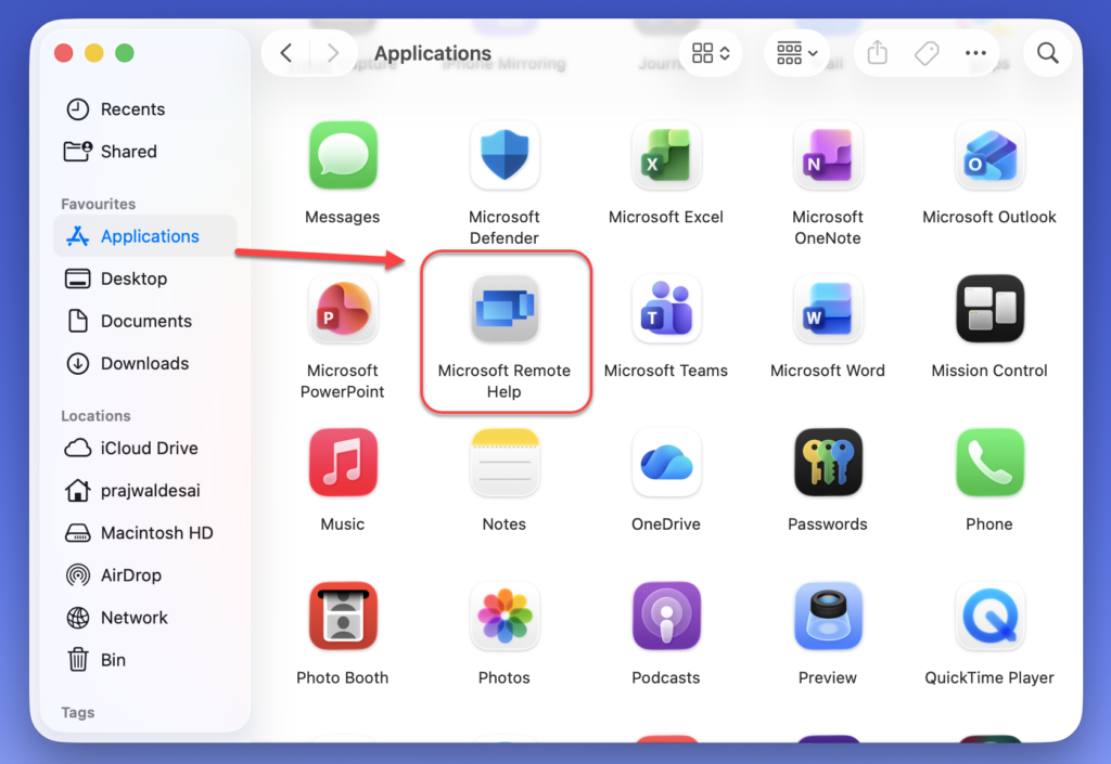 End User Experience - Remote Help App on macOS