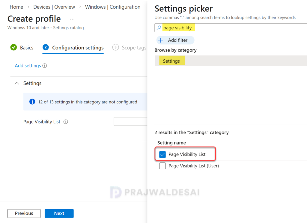 Hide Gaming in Settings Using Settings Catalog