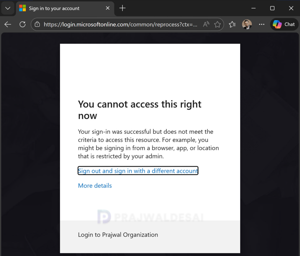 End User Experience - Microsoft 365 Apps Access Blocked