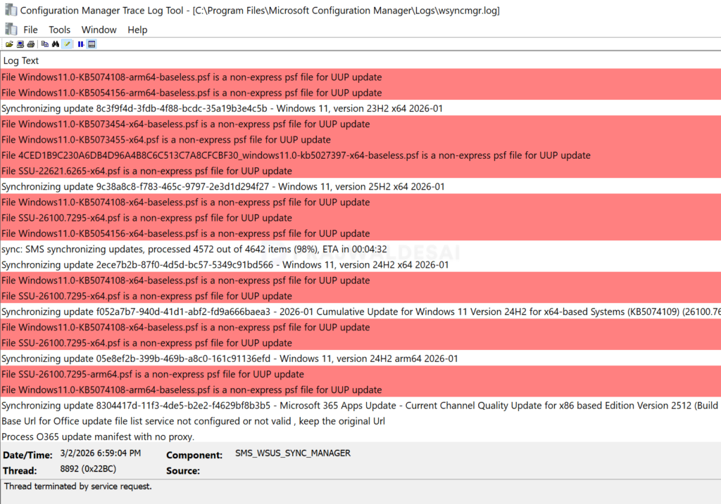 Change Highlight Color of CMTrace Log Entries