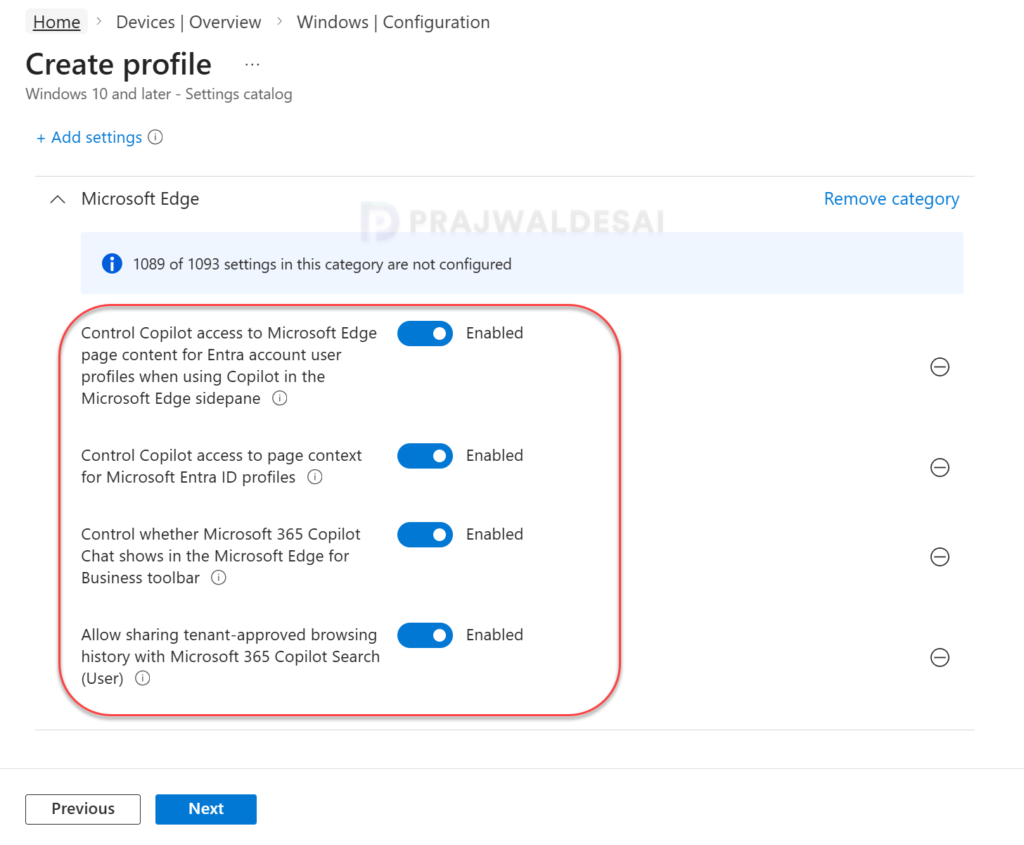 Configuring Copilot in Microsoft Edge using Intune