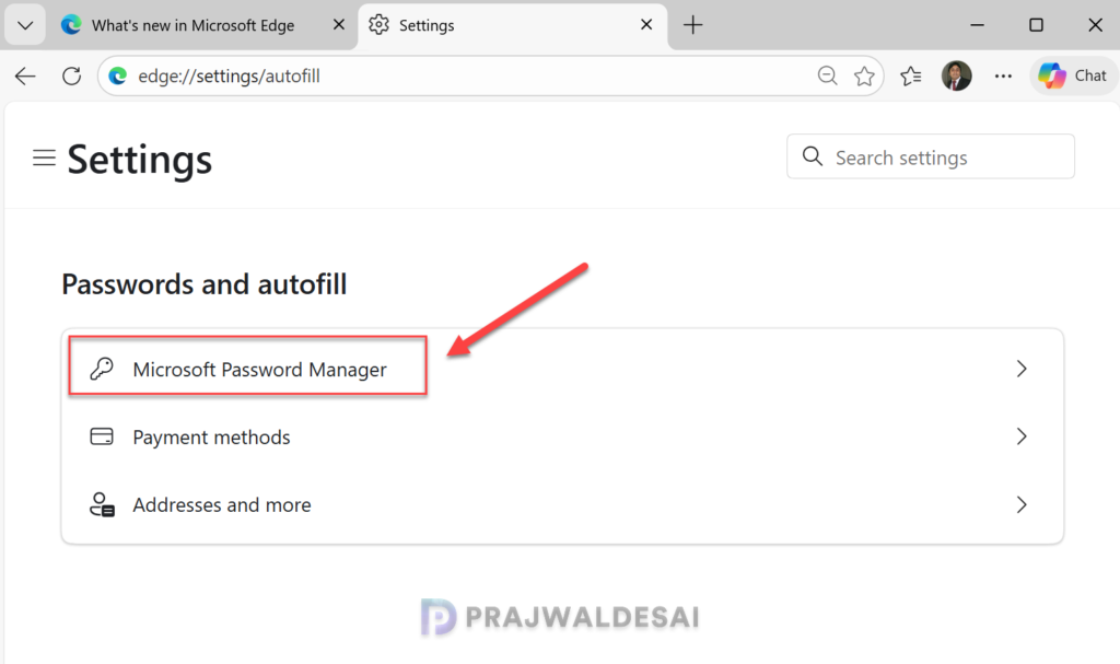Export Passwords from Microsoft Edge