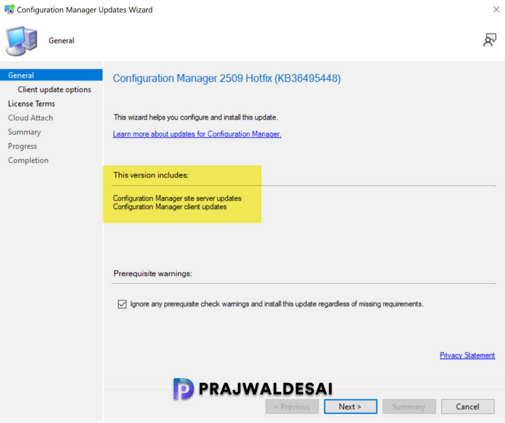 Install KB36495448 Software Update Management Client fix for SCCM