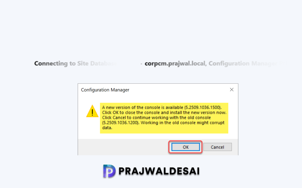 SCCM Hotfix KB36419072 Console Upgrade