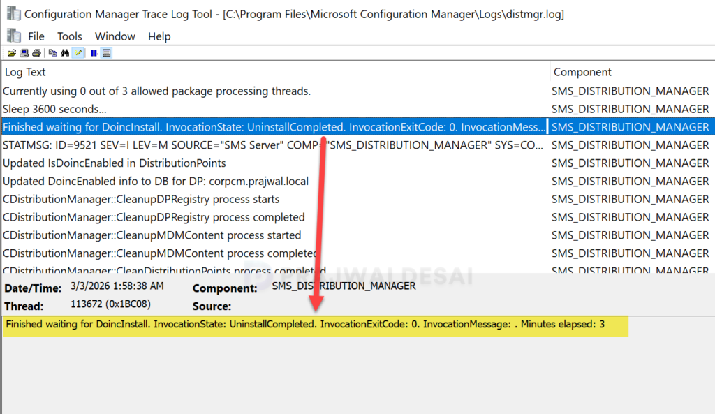 Verify MCC Uninstallation on Distribution Point