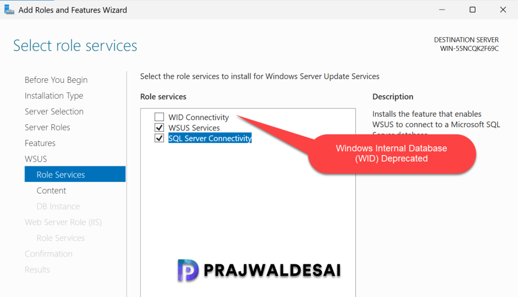 Windows Internal Database (WID) Deprecated in Server 2025