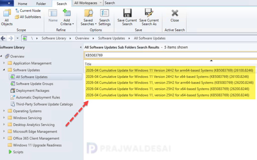 Deploying KB5083769 Update via SCCM