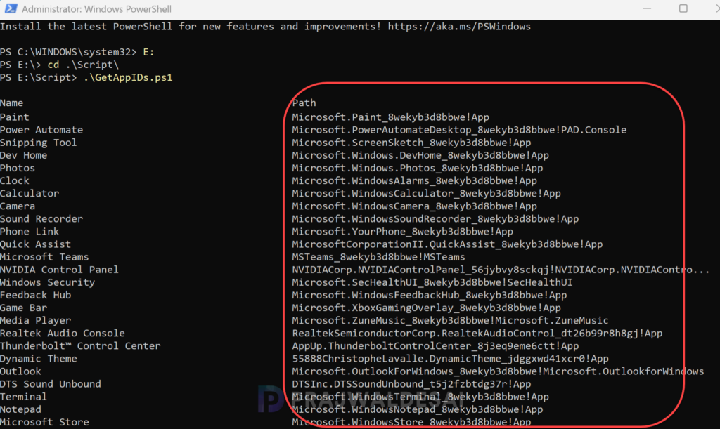Determine AppIDs using AppsFolder COM Object