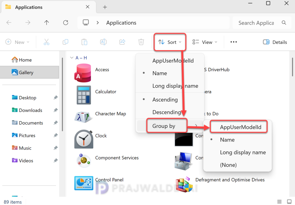 Find Application User Model IDs of Installed Apps in File Explorer