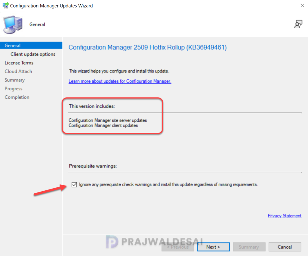 Install KB36949461 Hotfix Rollup for Configuration Manager 2509