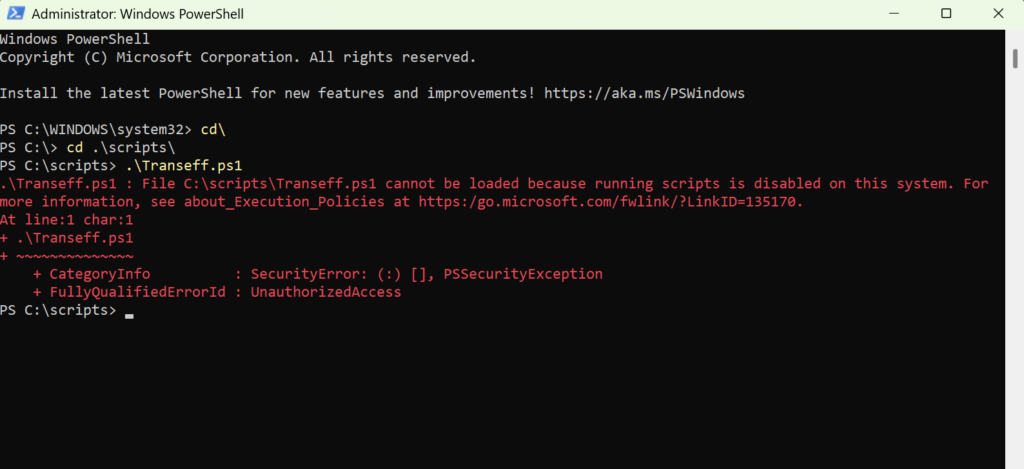 PowerShell Script cannot be loaded because running scripts is disabled on this system