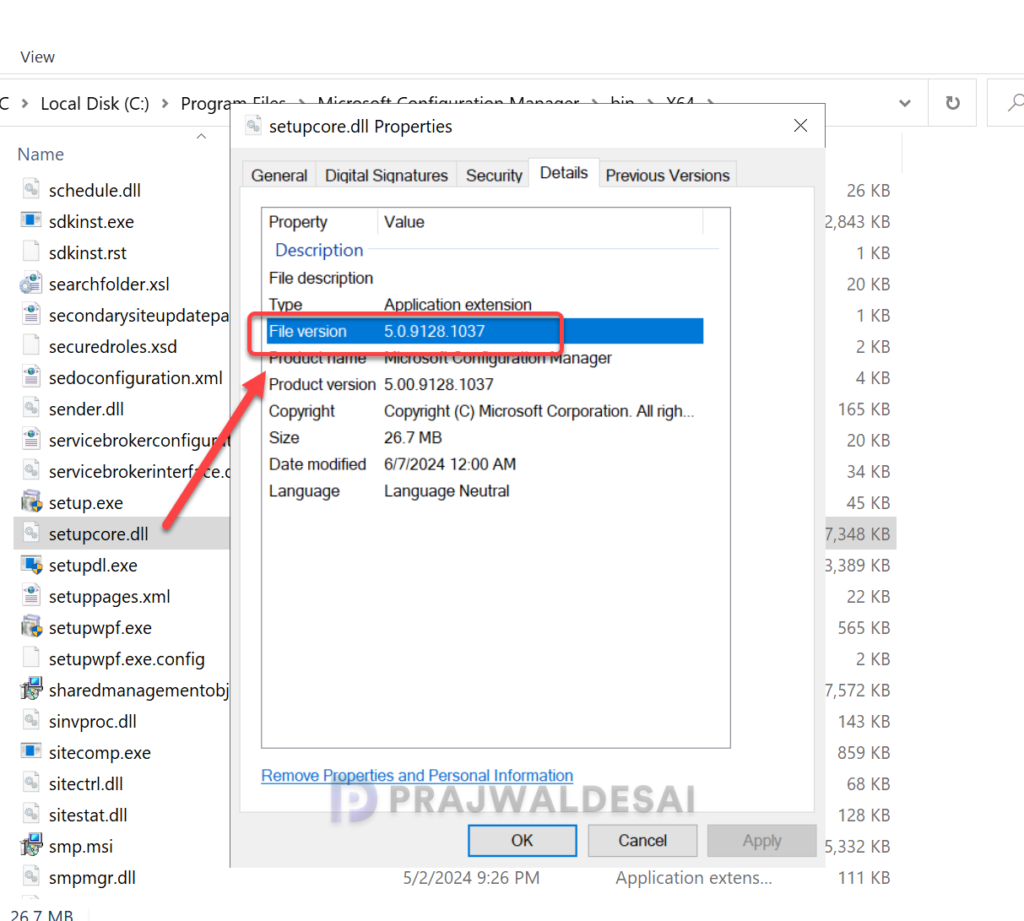 Configuration Manager setupcore.dll details