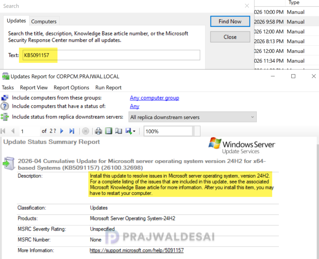 Deploying KB5091157 OOB update via WSUS