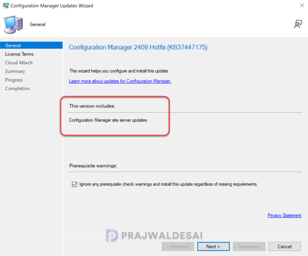 Install Configuration Manager Hotfix KB37447175