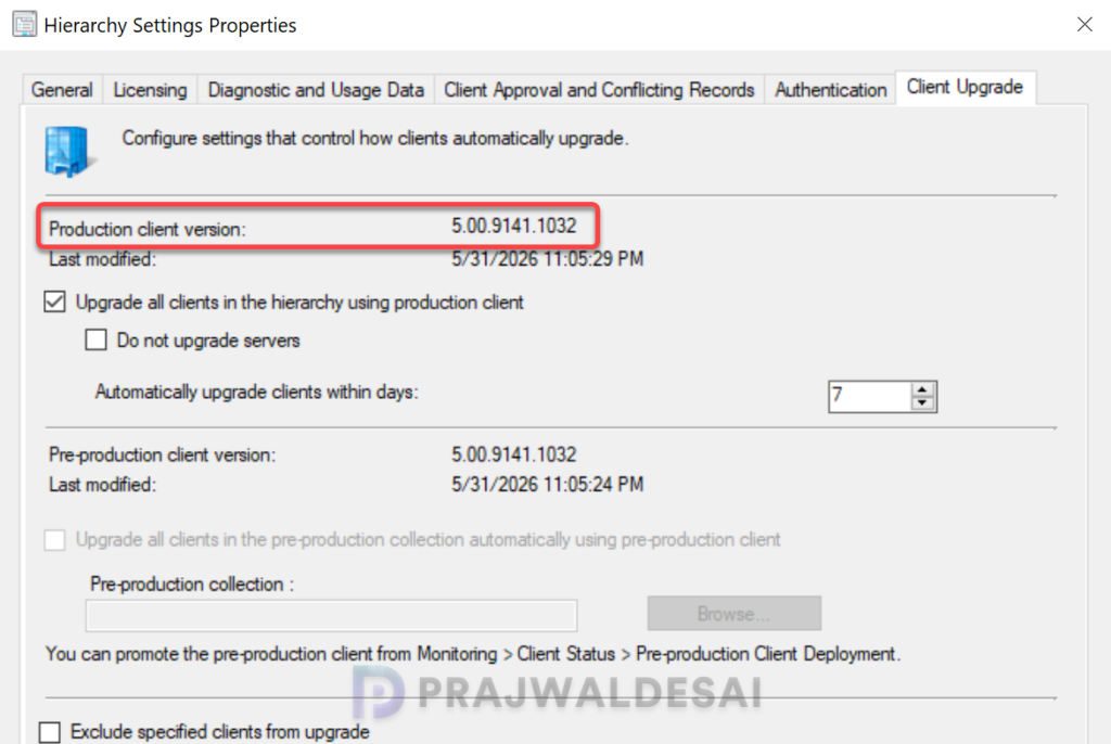 Client Upgrade 5.00.9141.1032