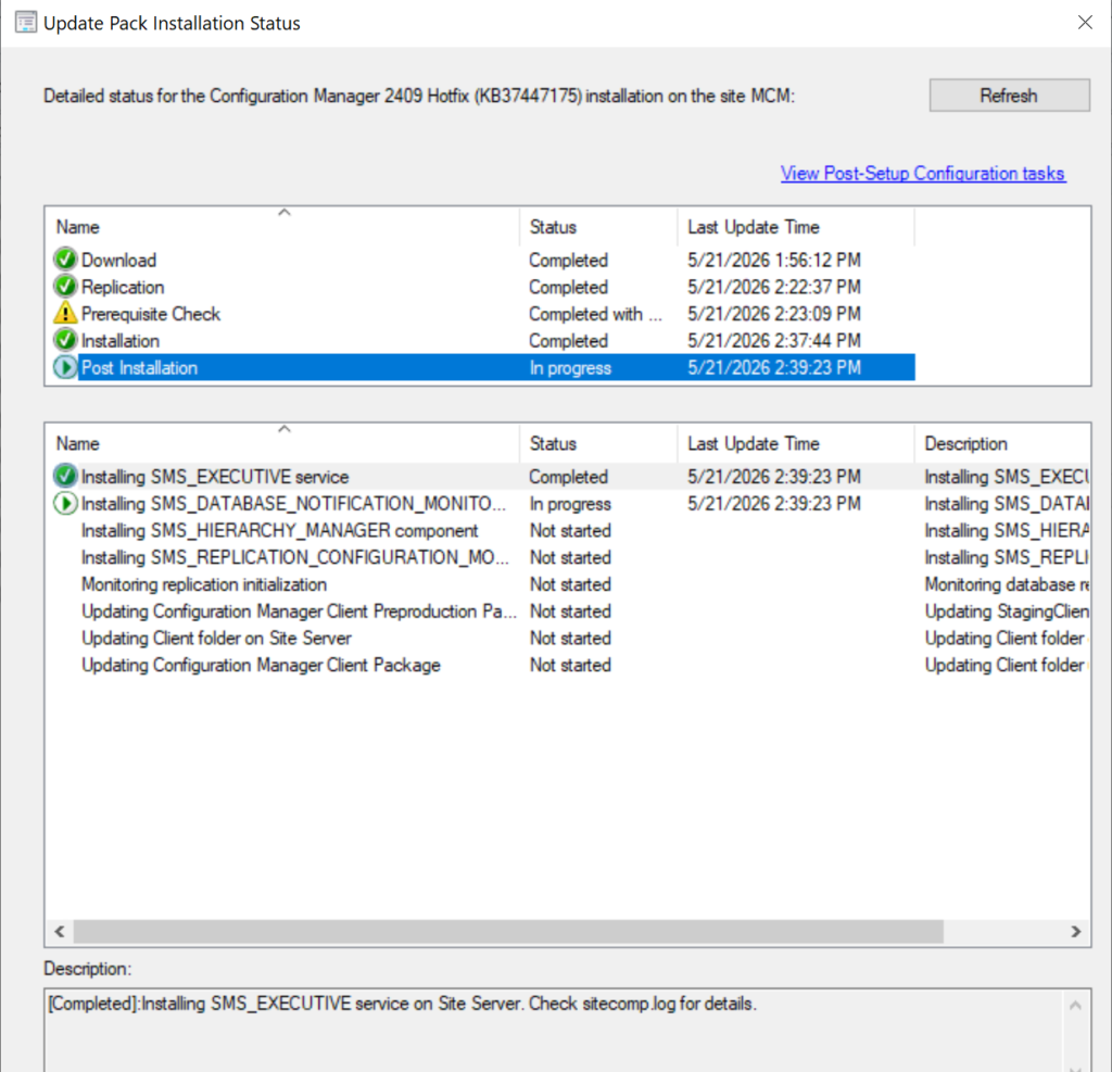 Monitor Hotfix KB37447175 Installation Progress