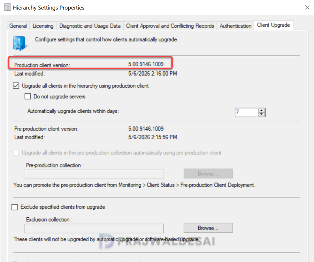 SCCM 2603 Client Upgrade 5.00.9146.1009