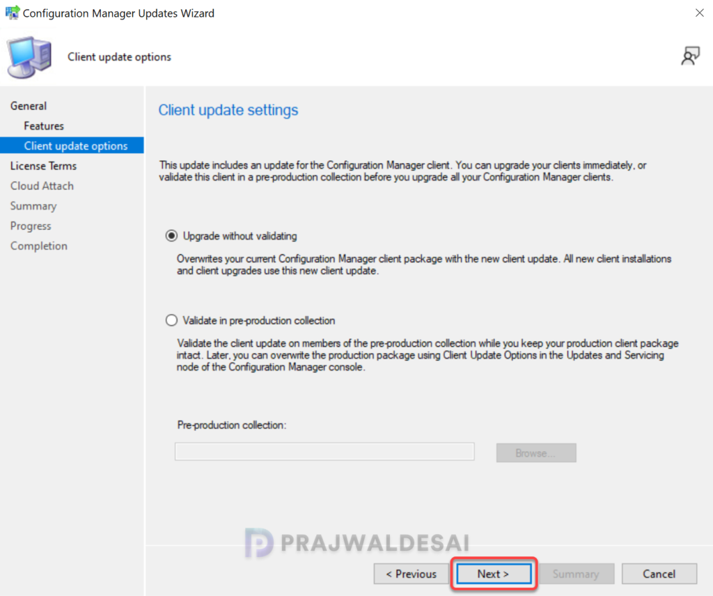 SCCM 2603 Upgrade - Client Upgrade Options