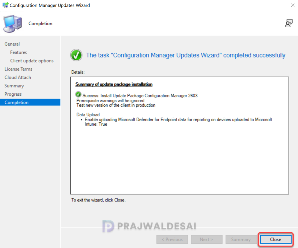 Configuration Manager 2603 Upgrade