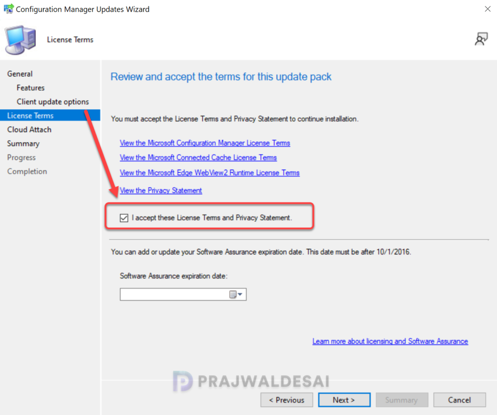 SCCM 2603 Upgrade - License Terms