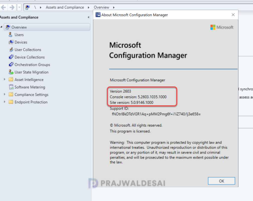 Verify Configuration Manager 2603 Upgrade