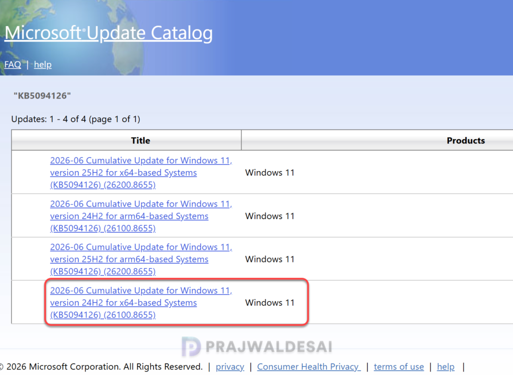 Download KB5094126 from Microsoft Update Catalog