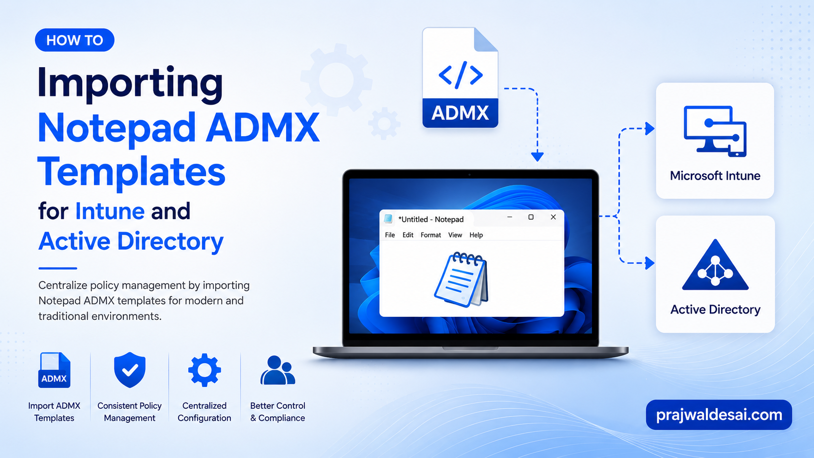 Importing Notepad ADMX Templates to Intune and Active Directory