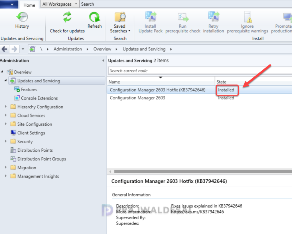 Verify Hotfix KB37942646 Installation