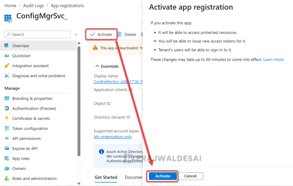 Reactivate an Application in Entra Admin Center