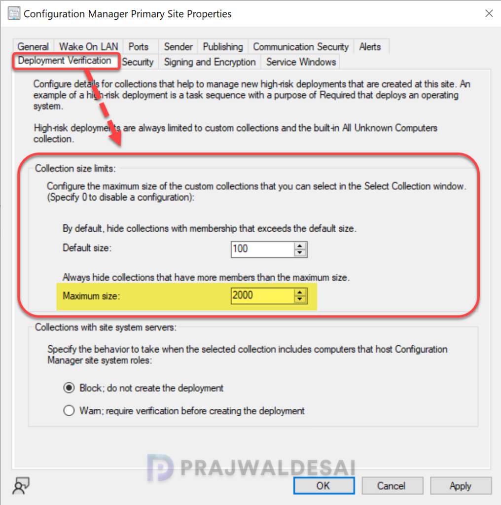 Configure Collection Size Limits in SCCM