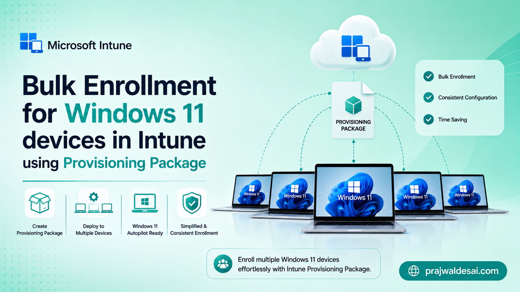 Bulk Enrollment for Windows 11 devices in Intune using Provisioning Package