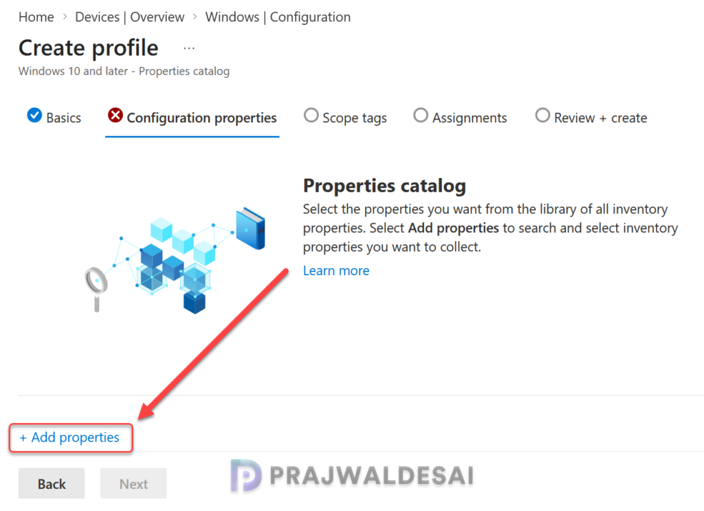 Properties Catalog - Add Properties 